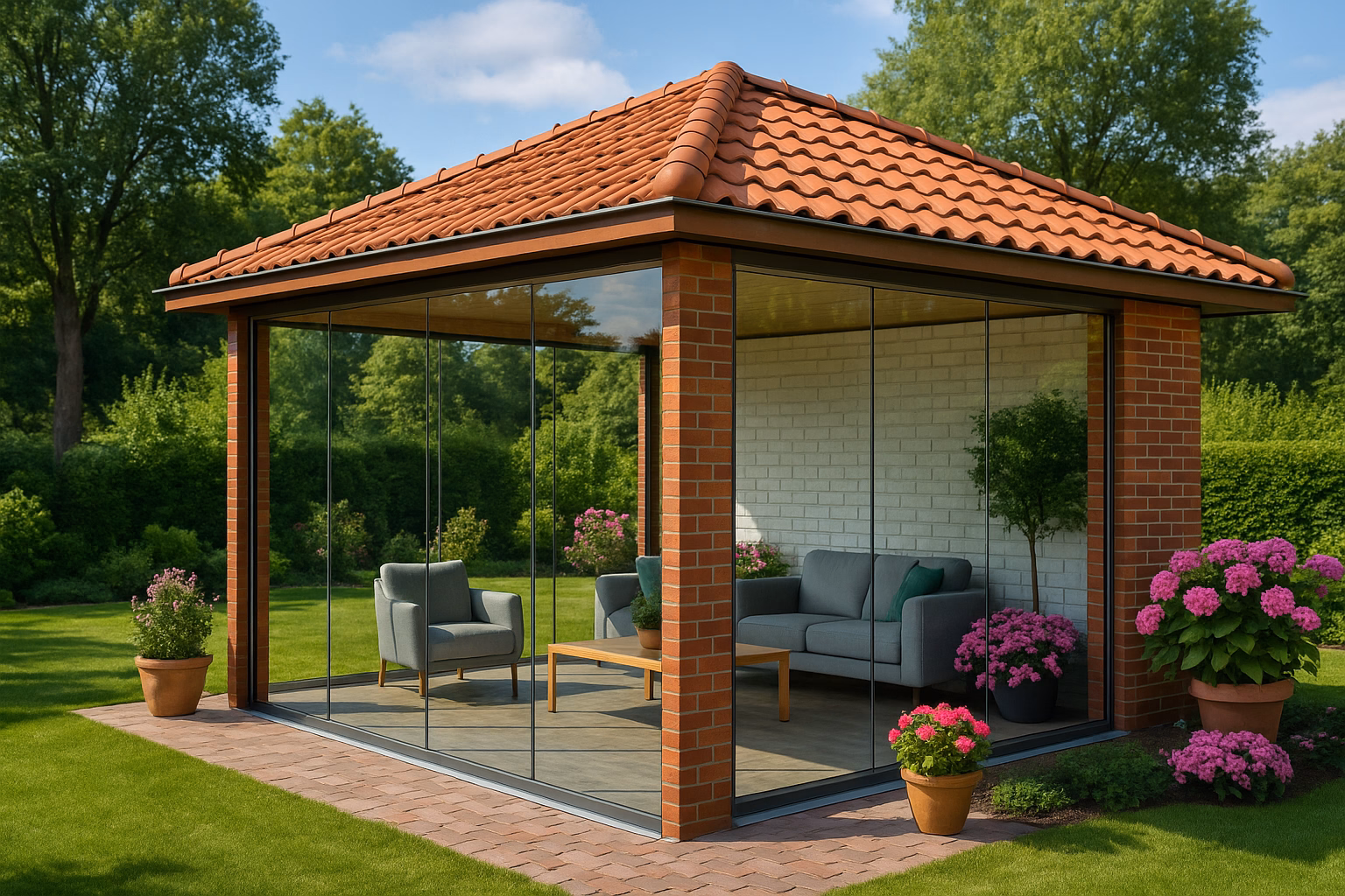 Остекление беседки